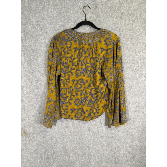 Free People Blouse Women XL Green On The Block Cropped Bell Sleeve - Picture 7 of 9